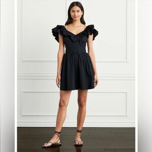 Ulla Johnson Black Ruffle Mini Dress